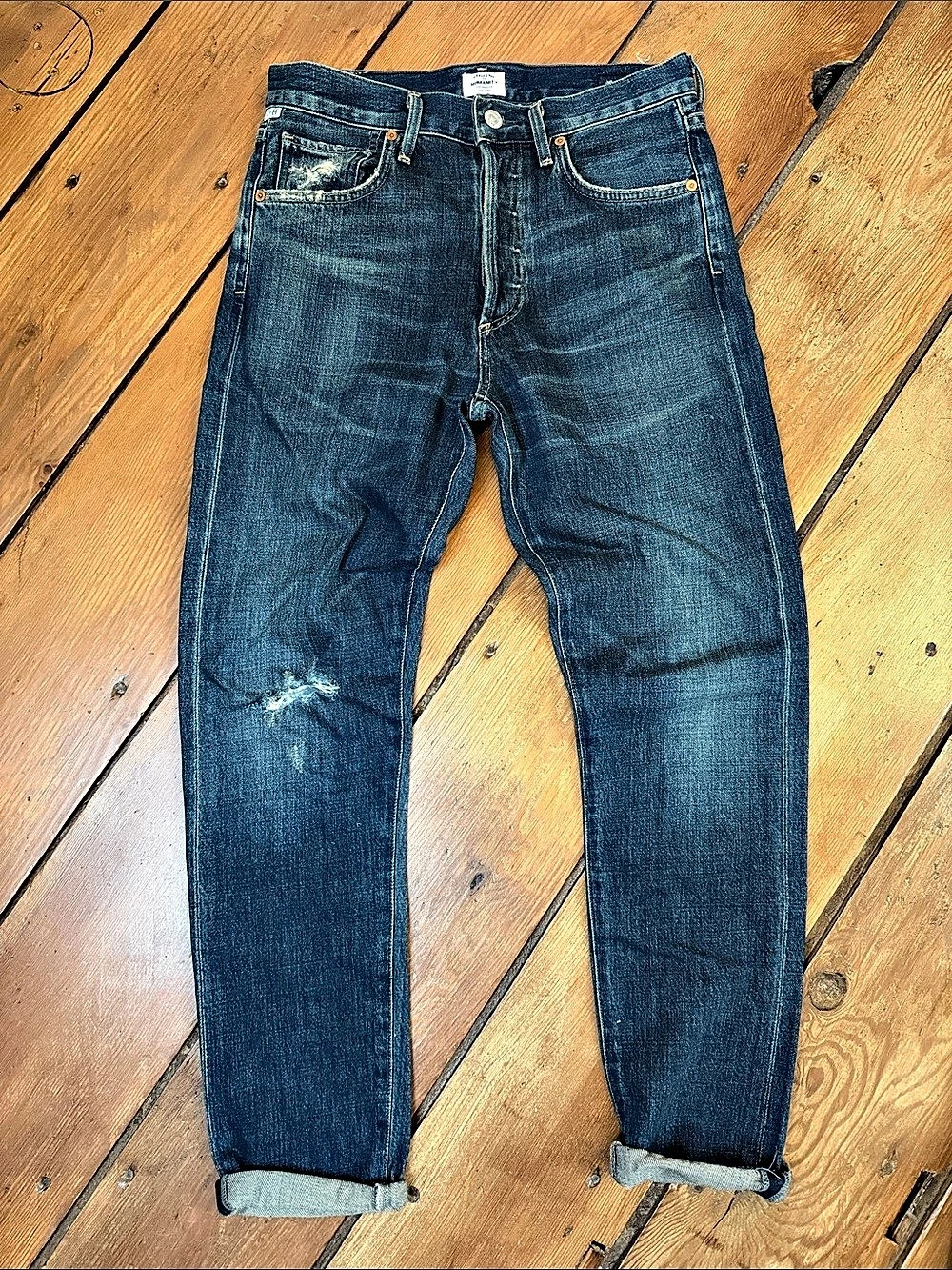 Citizens of Humanity Liya High Rise Classic Fit Crop Jeans Blue
